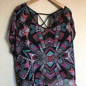 Chiffon Blouse with Open Back